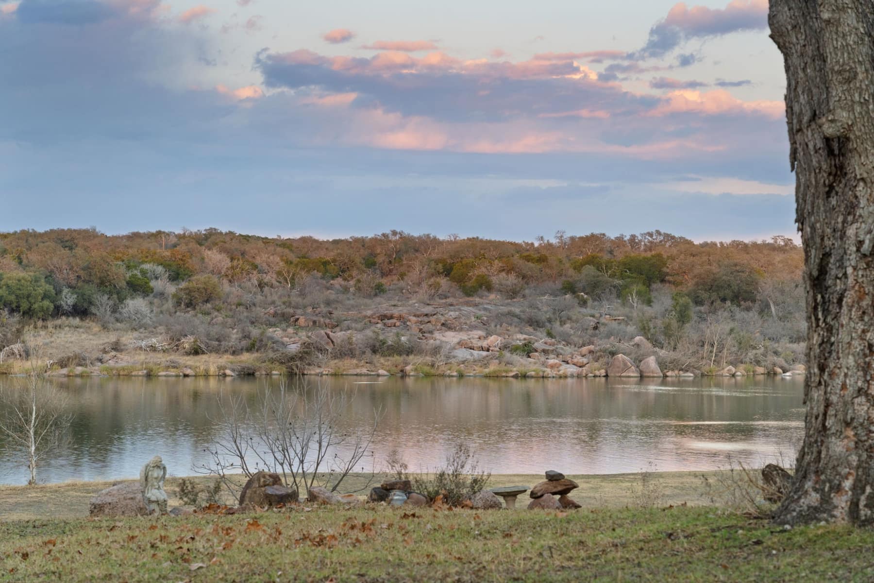 Sunset over Lake Marble Falls from the property